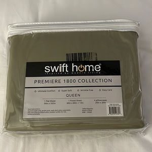 NWT Swift Home 6-piece Queen sheet set SAGE